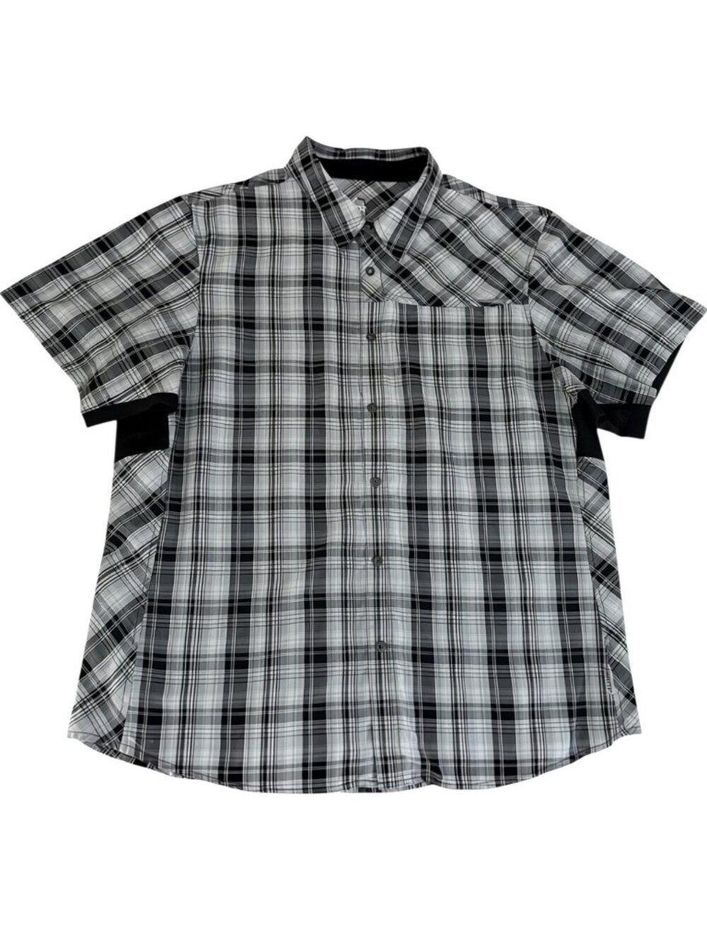 CLUB RIDE Grey Plaid Snap Front Mountain Bike Shirt UPF 50 size L